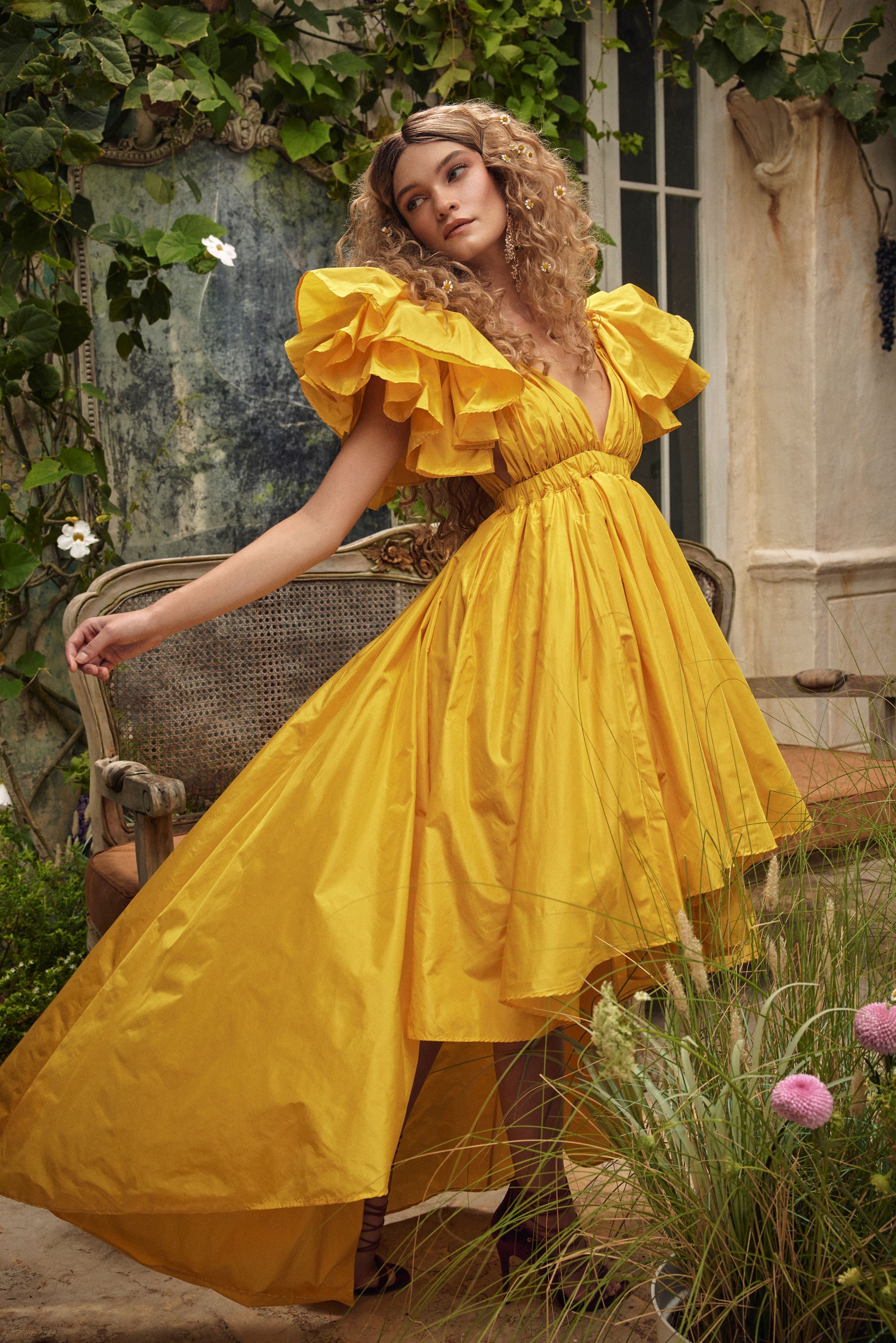 canary yellow dress Elaia Dress