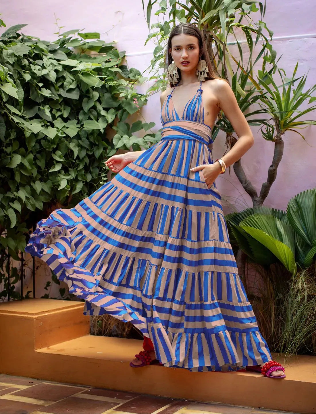 LOLA MAXI DRESS STRIPE