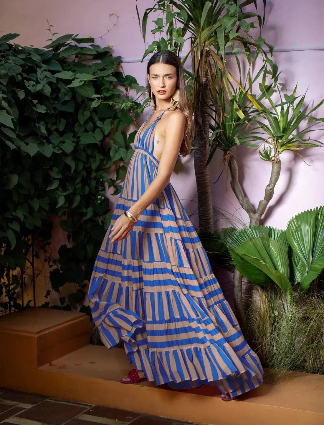 LOLA MAXI DRESS STRIPE