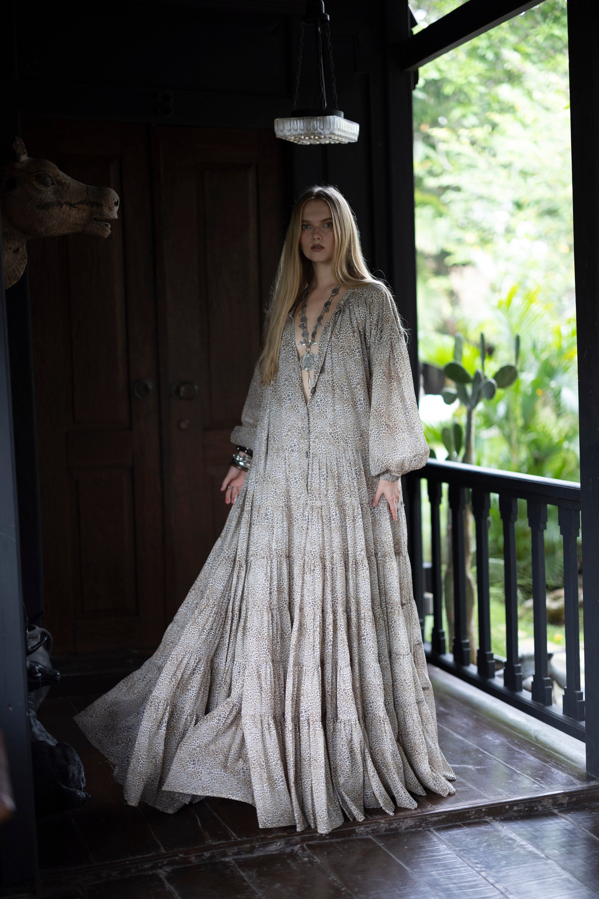 knee length dresses for ladies Ella Lace Maxi Dress in Nude – Worth Collective