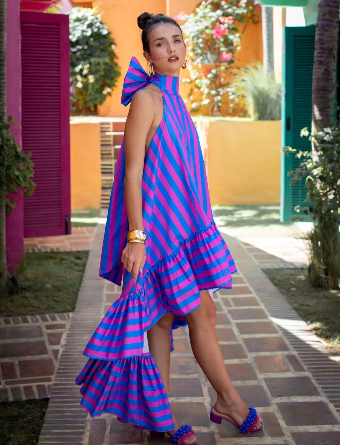 JOSEPHINE FLOWING DRESS STRIPE - Erika Peña