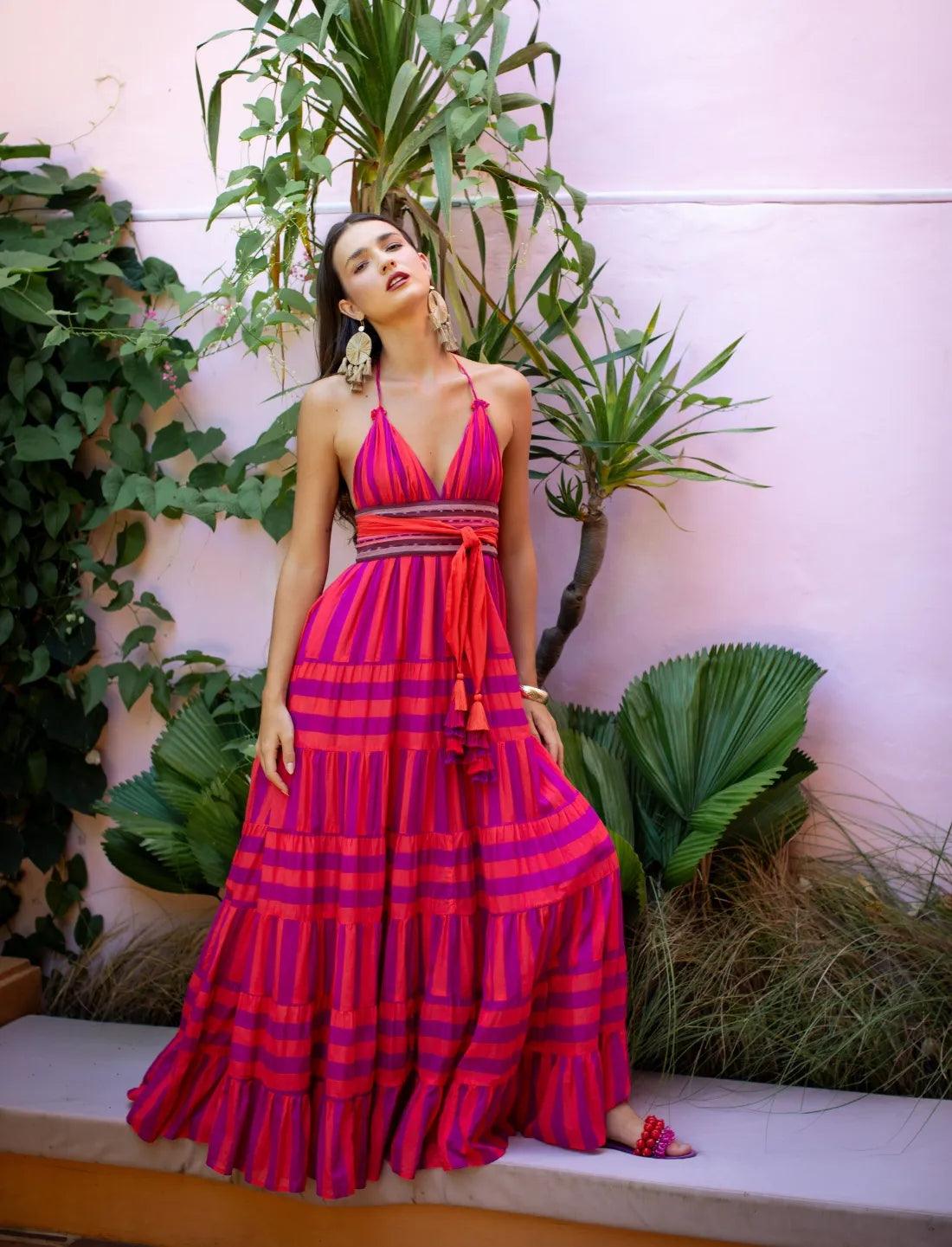 LOLA MAXI DRESS STRIPE - Erika Peña