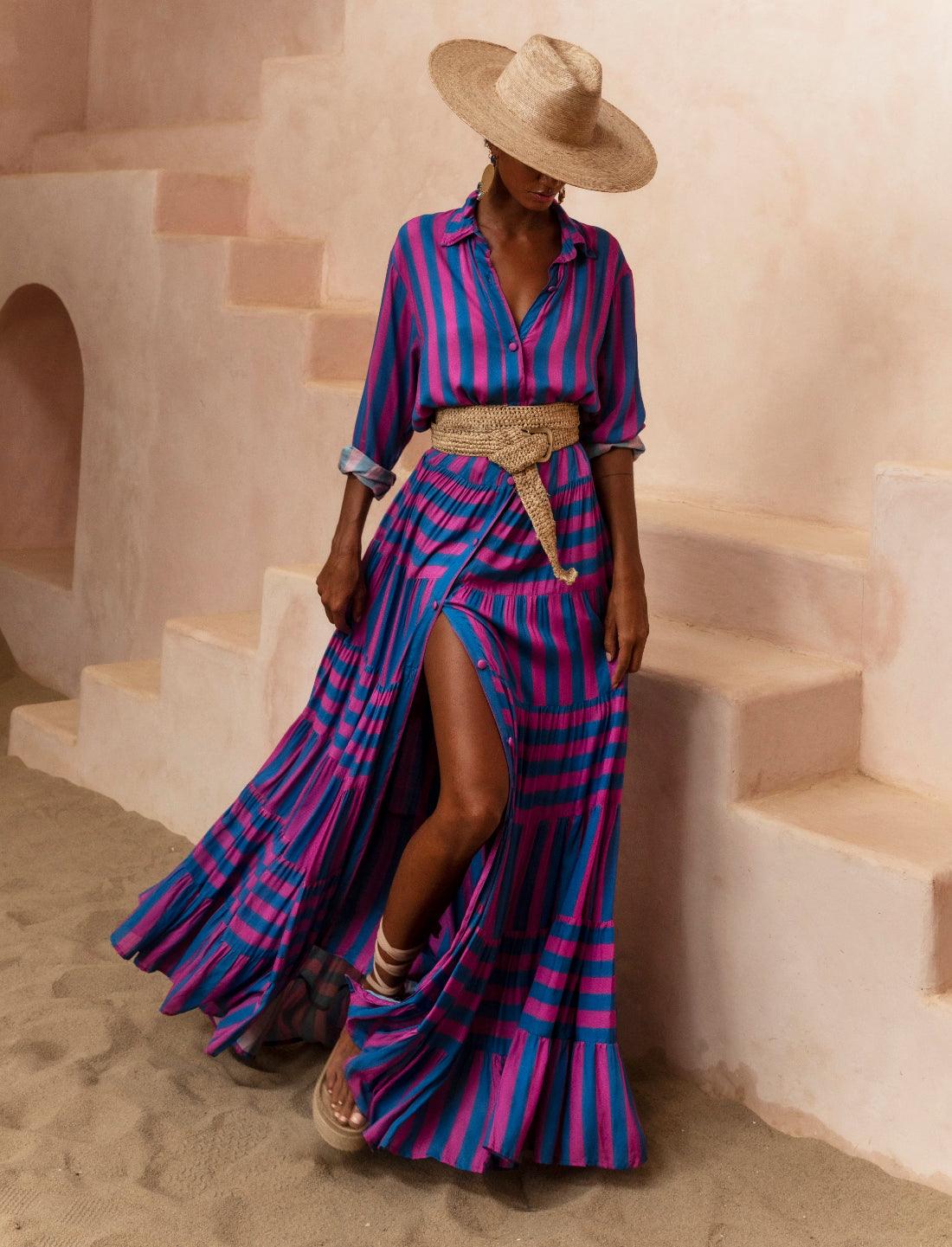 erica maxi dress Erika Peña NISA MAXI DRESS GERMAN STRIPE / M/L