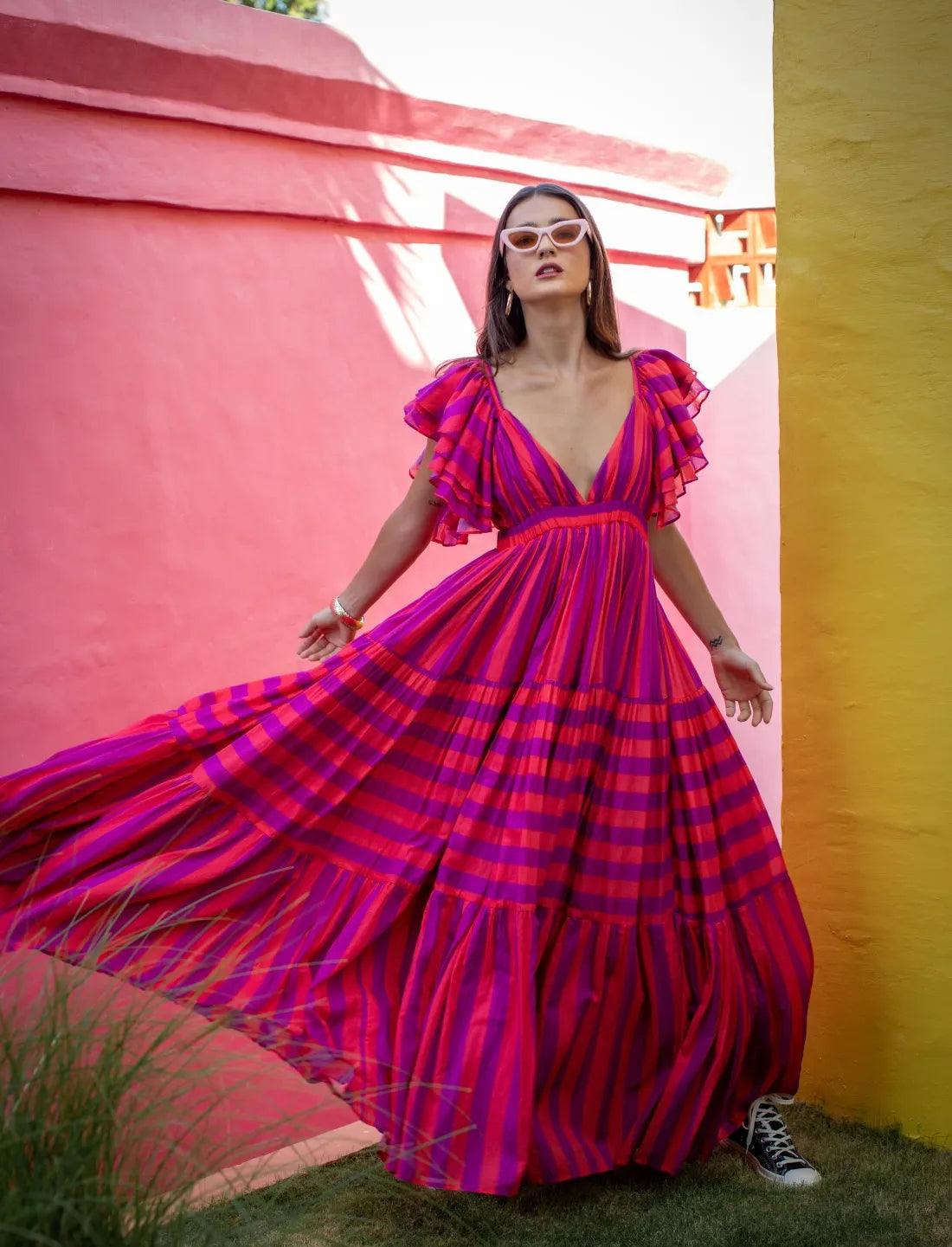 VALE MAXI DRESS STRIPE - Erika Peña