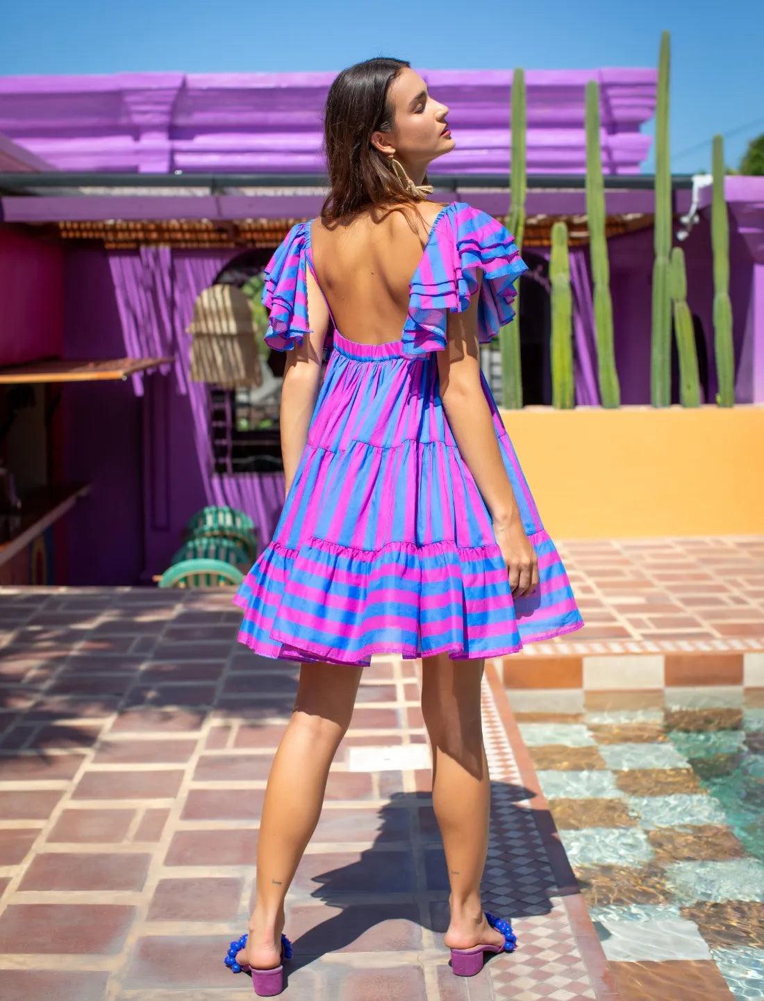 VALE SHORT DRESS STRIPE - Erika Peña