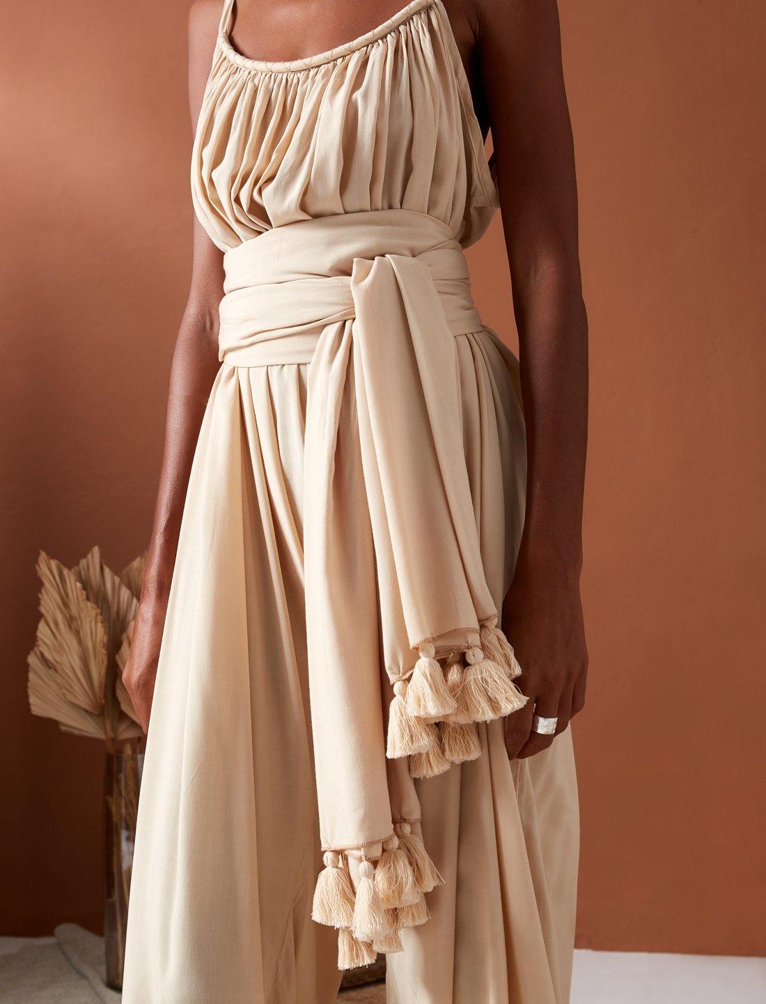 Erika Pea ISLA RAYON TASSEL WOMENS BELT STONE