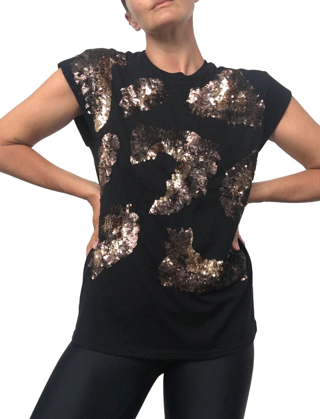 Alexia Sequin Leopard Beaded TeeShirt - Erika Peña