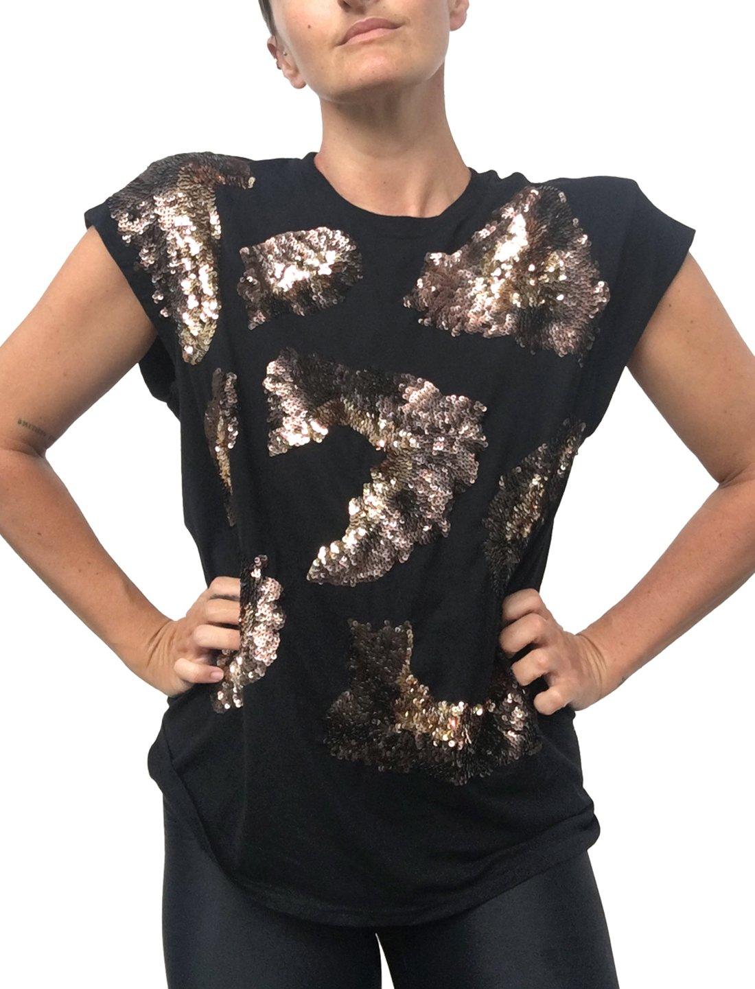 Alexia Sequin Leopard Beaded TeeShirt - Erika Peña