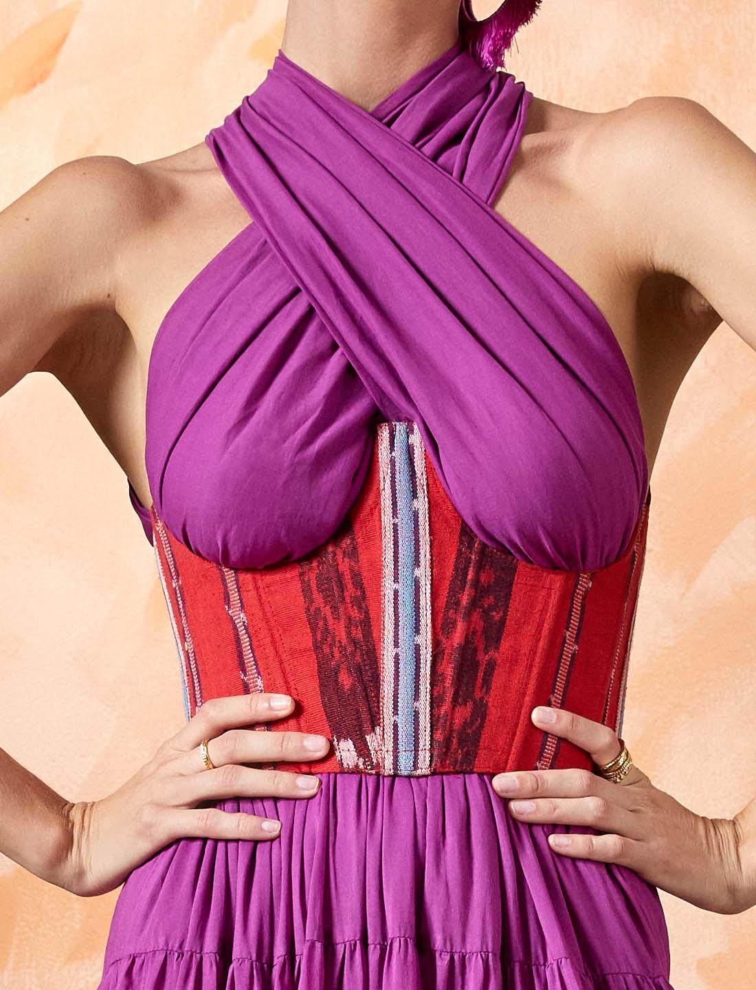 white christmas dresses Women's White Knitted Corset Belt And T Shirt Dress main image 0