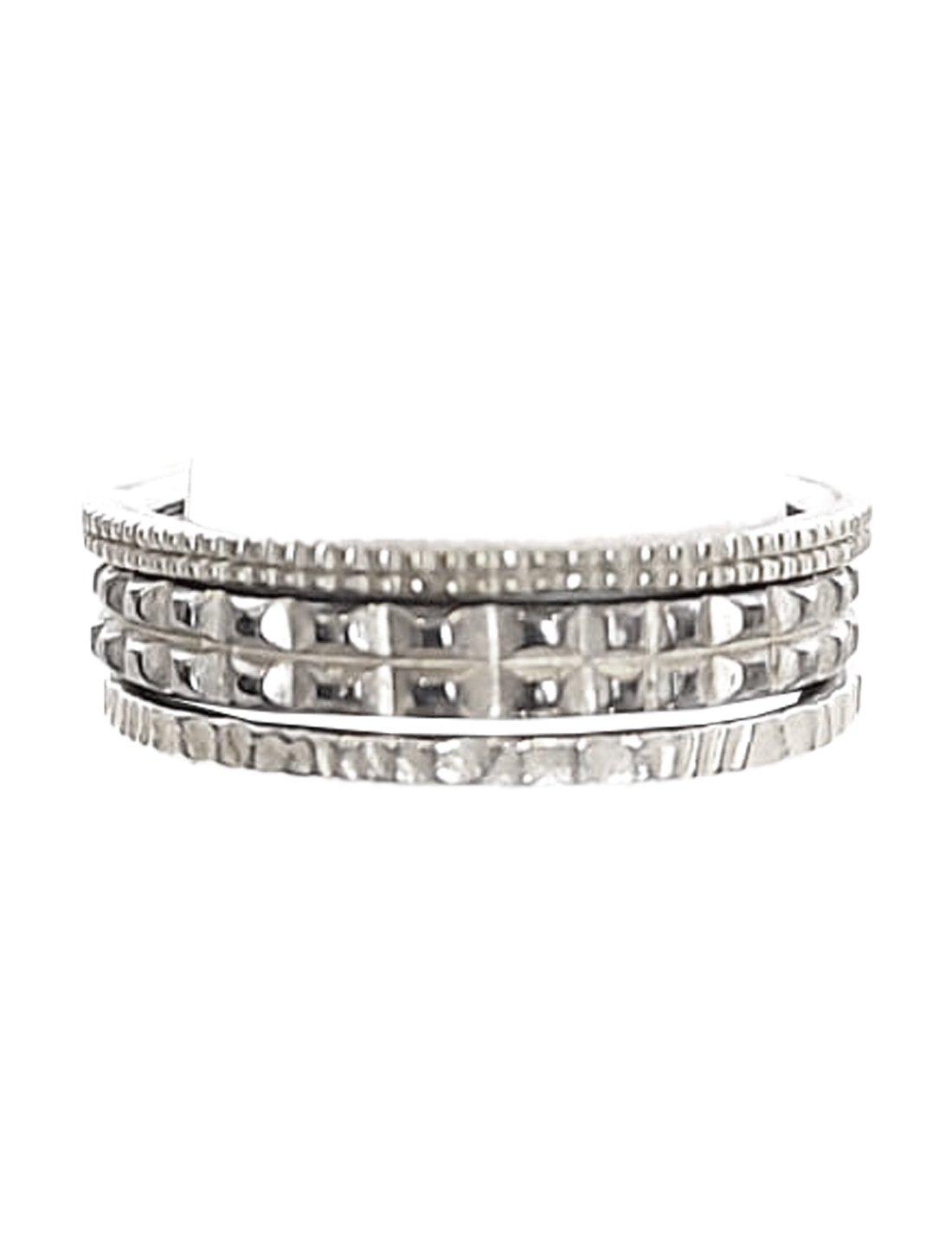 STACK RING PYRAMID HAMMERED SILVER SET - Erika Peña