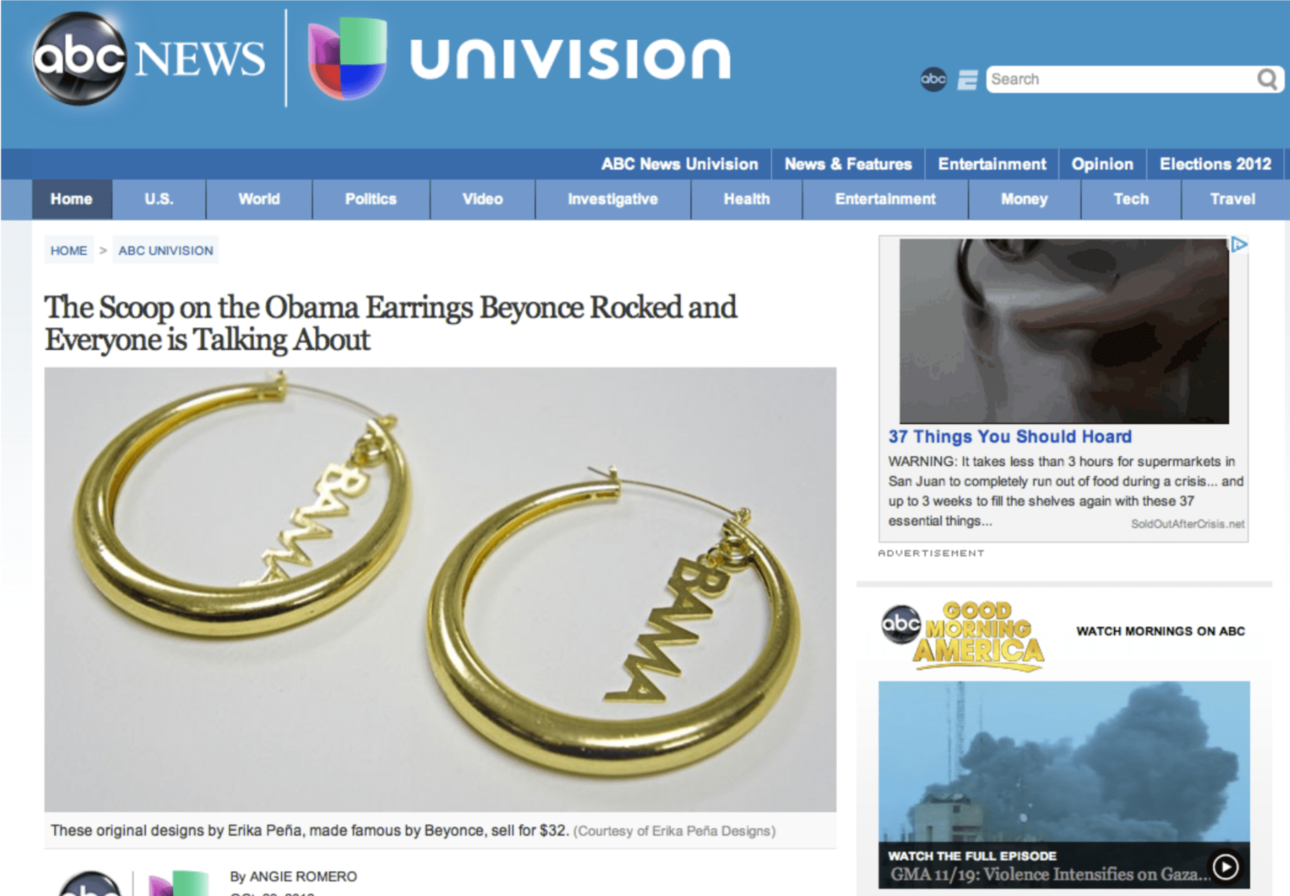 Univision ABC News October 2012 Blog - Erika Peña