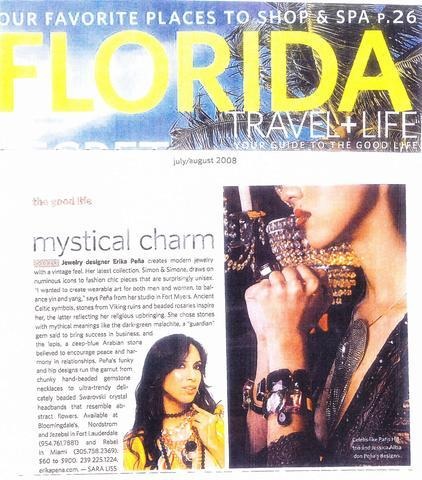 Florida Travel + Life July- August 2008 Magazine - Erika Peña