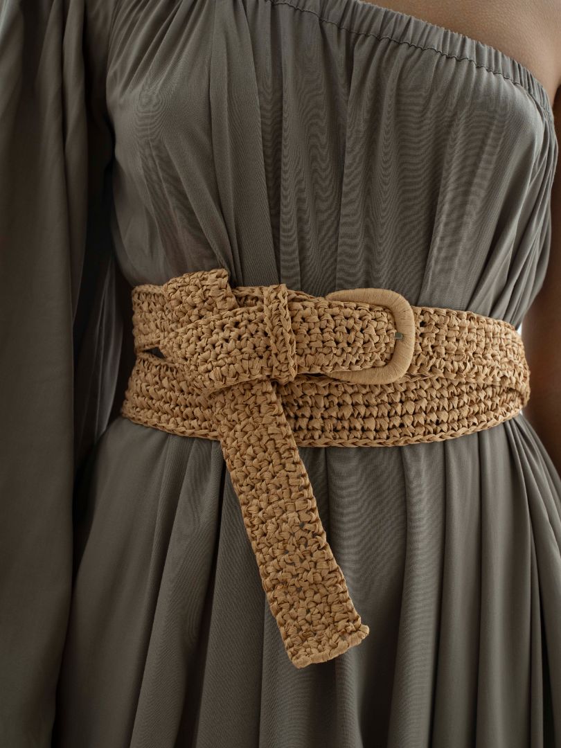ISABELLA DOUBLE WRAP BELT- BASKET WEAVE