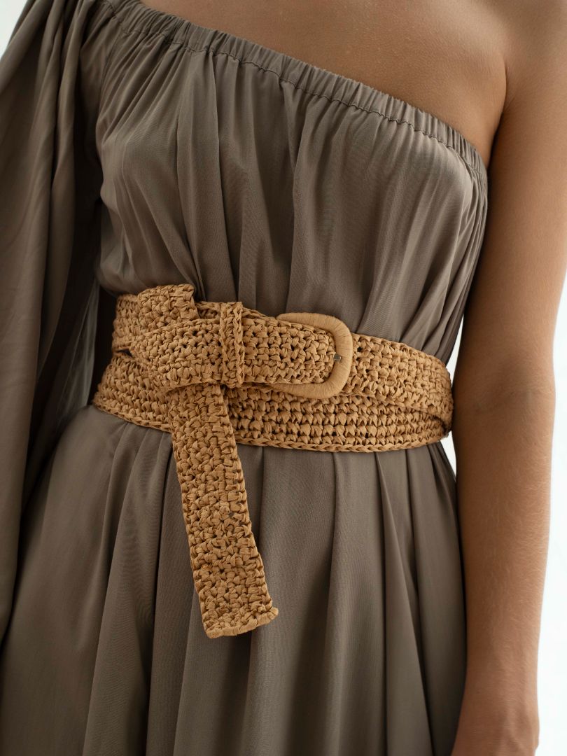 ISABELLA DOUBLE WRAP BELT- BASKET WEAVE