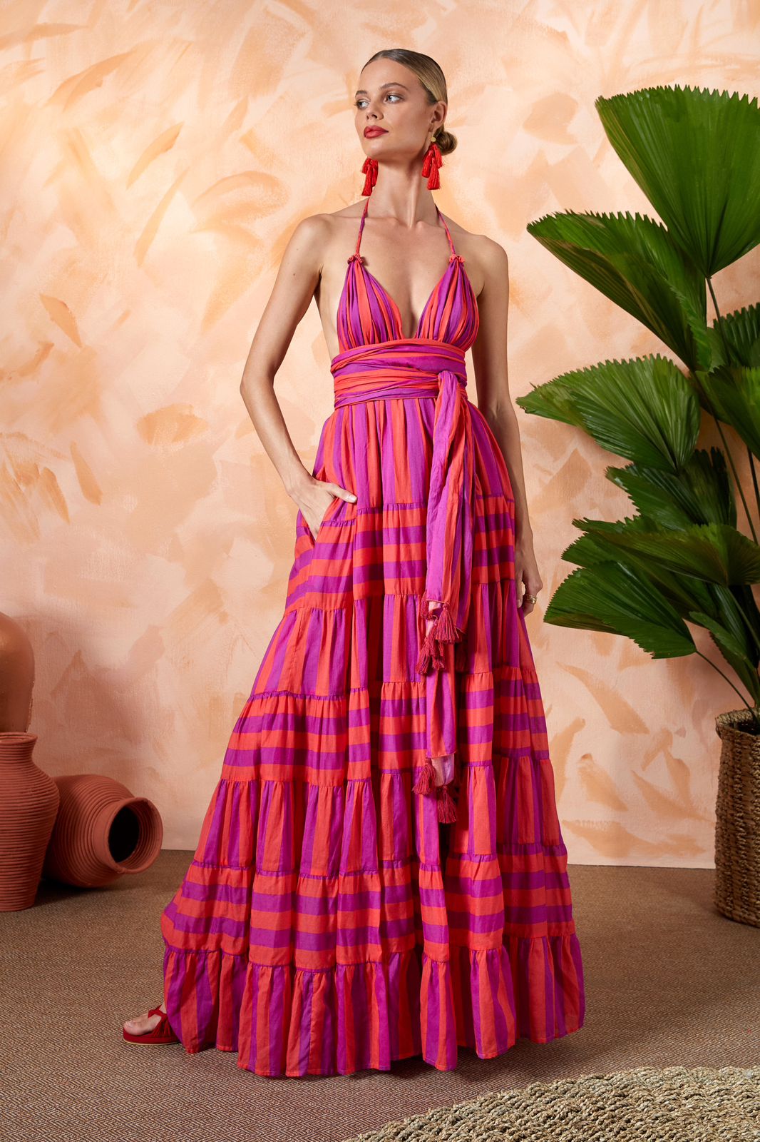 LOLA MAXI DRESS STRIPE