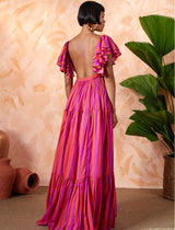 VALE MAXI DRESS WITH SLEEVES - Erika Peña