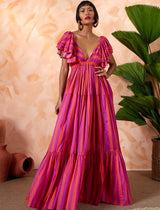 VALE MAXI DRESS WITH SLEEVES - Erika Peña