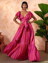 VALE MAXI DRESS WITH SLEEVES - Erika Peña
