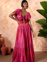 VALE MAXI DRESS WITH SLEEVES - Erika Peña