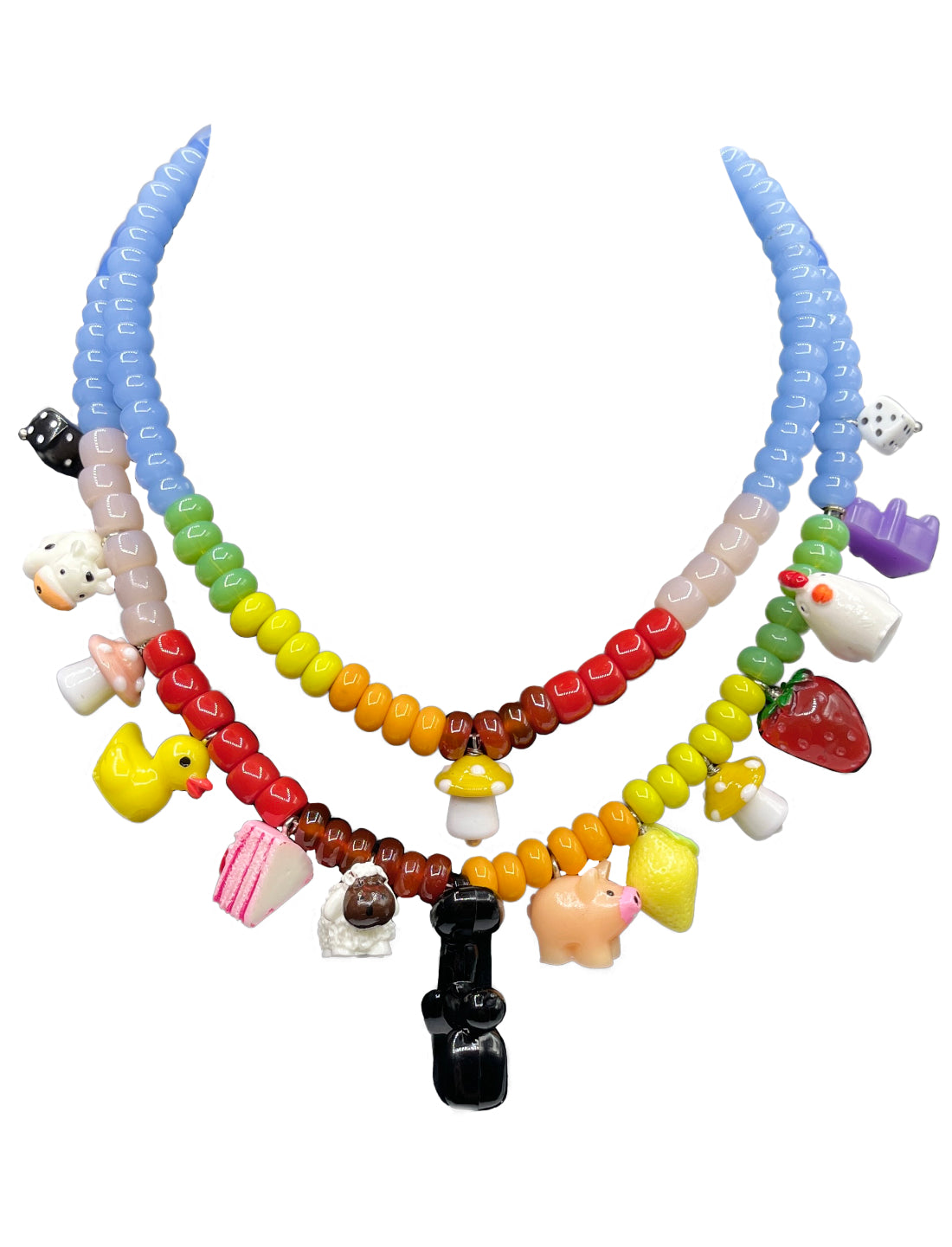 Iris Rainbow Double Charmed Necklace
