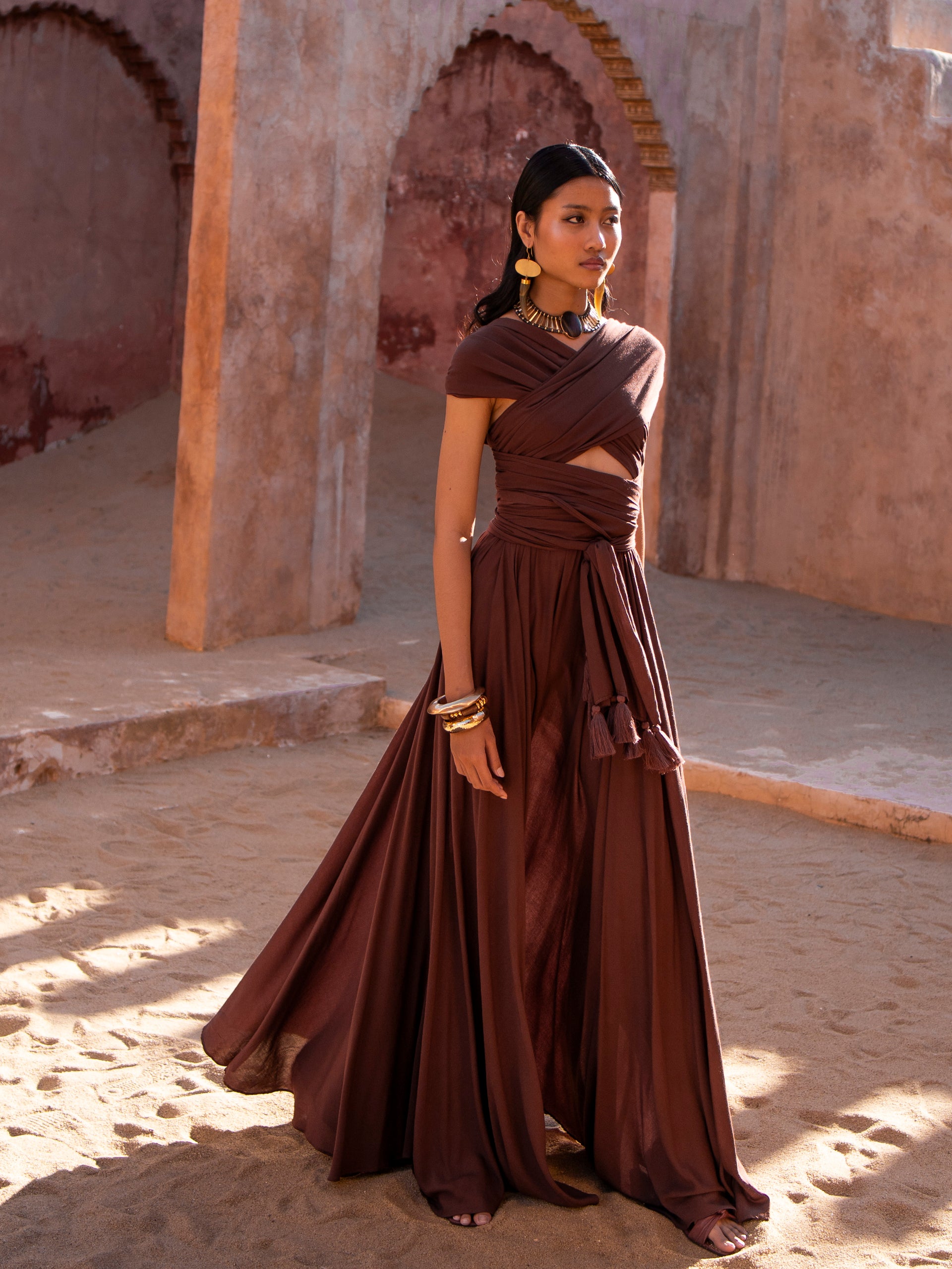 Erika Peña SOPHIA MAXI DRESS MERLOT / XS/S