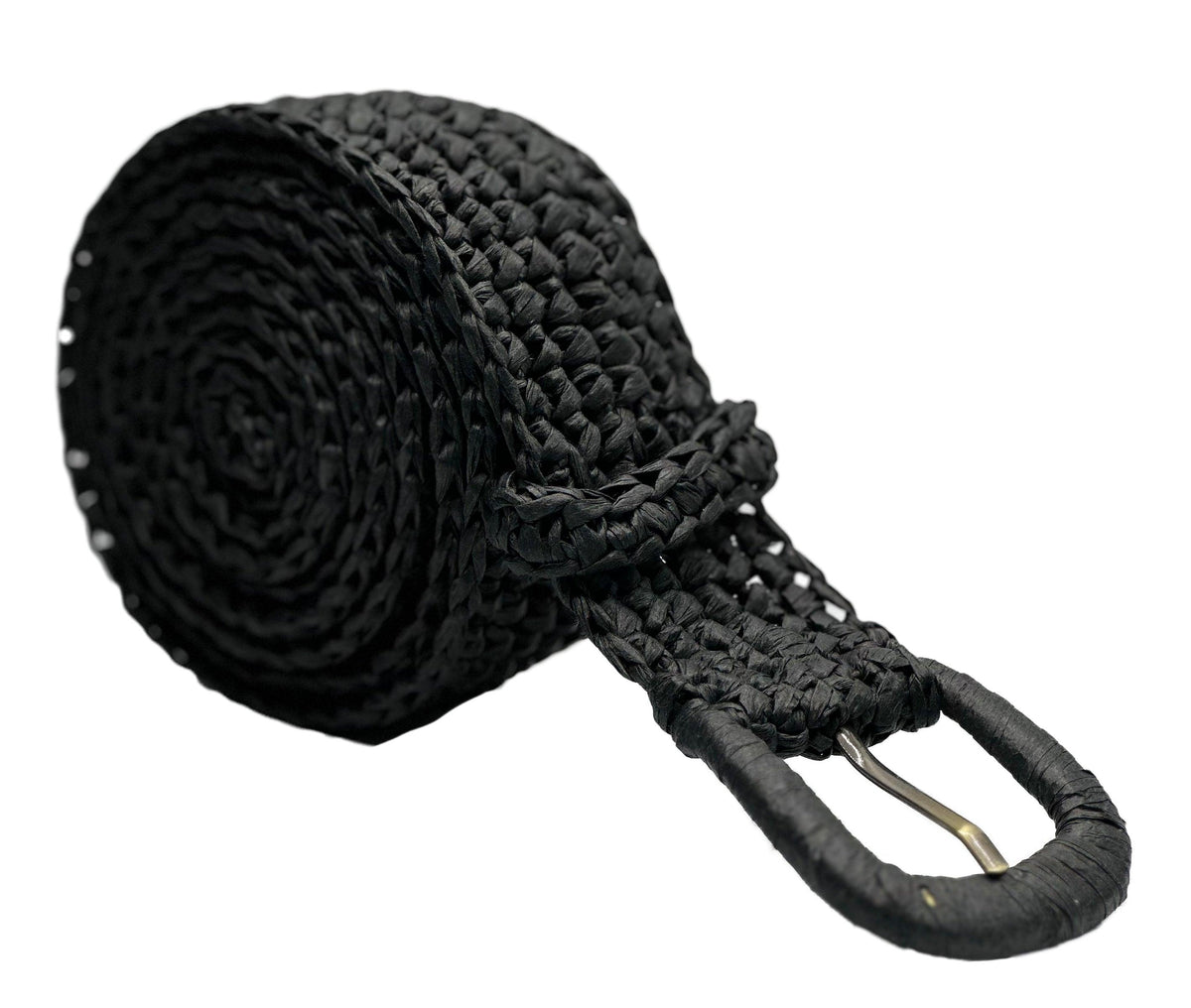 NEW ERIKA PEÑA women\'s isabella double wrap belt in black ISABELLA DOUBLE WRAP BELT- BASKET WEAVE main image 2