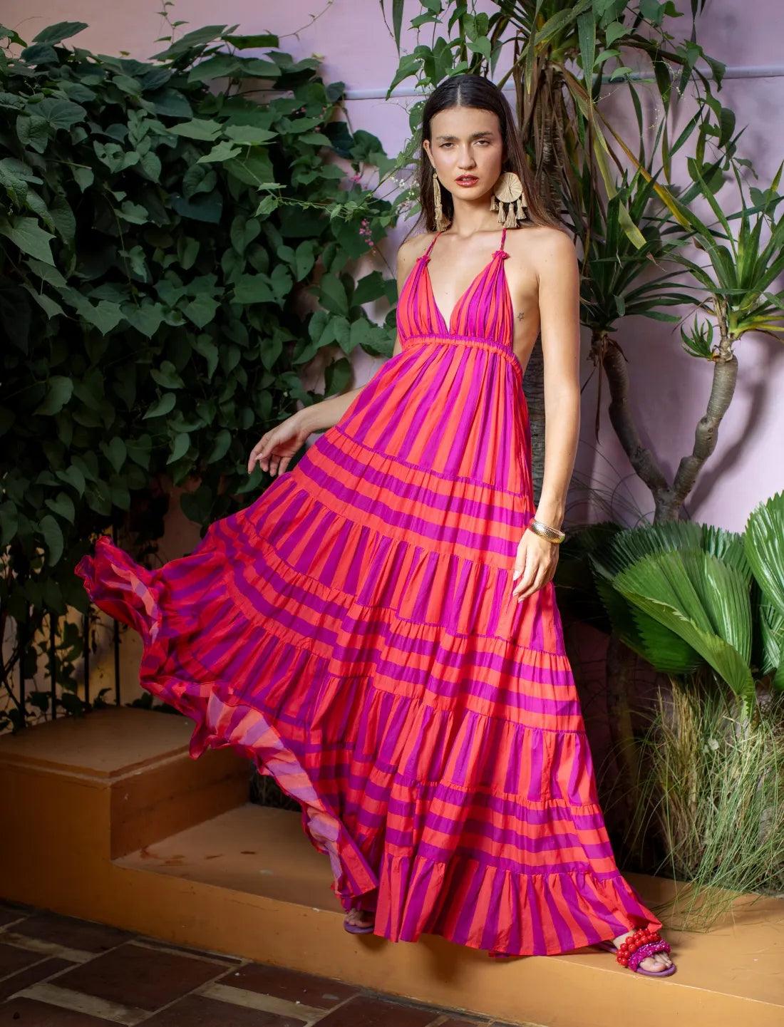 LOLA MAXI DRESS STRIPE - Erika Peña