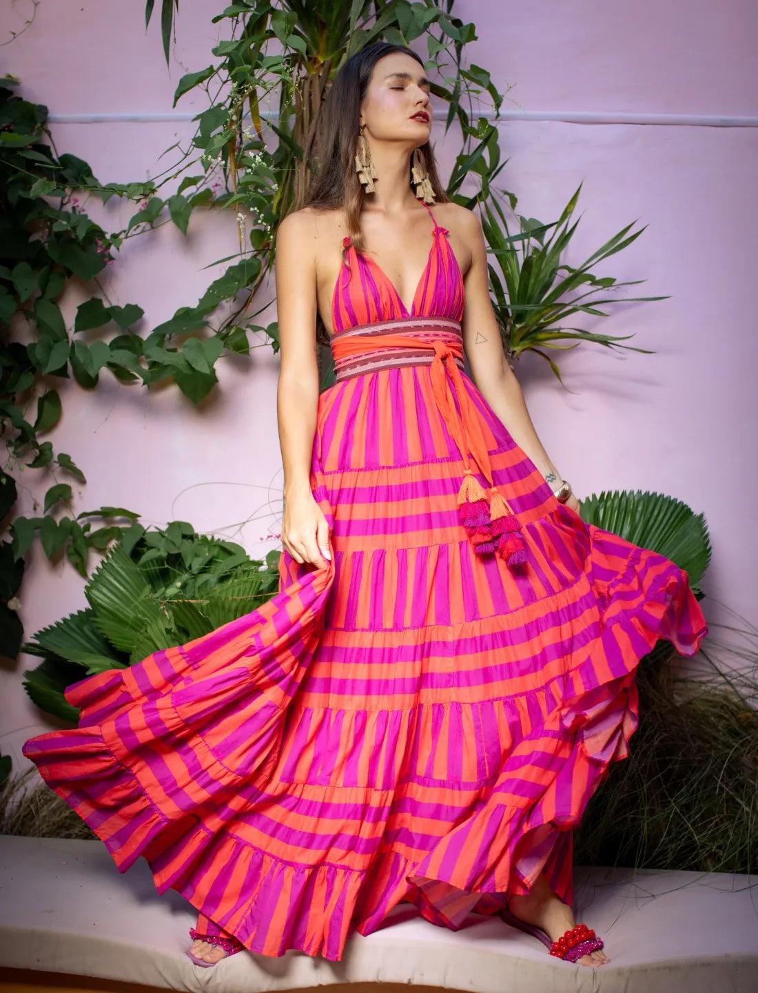 LOLA MAXI DRESS STRIPE - Erika Peña