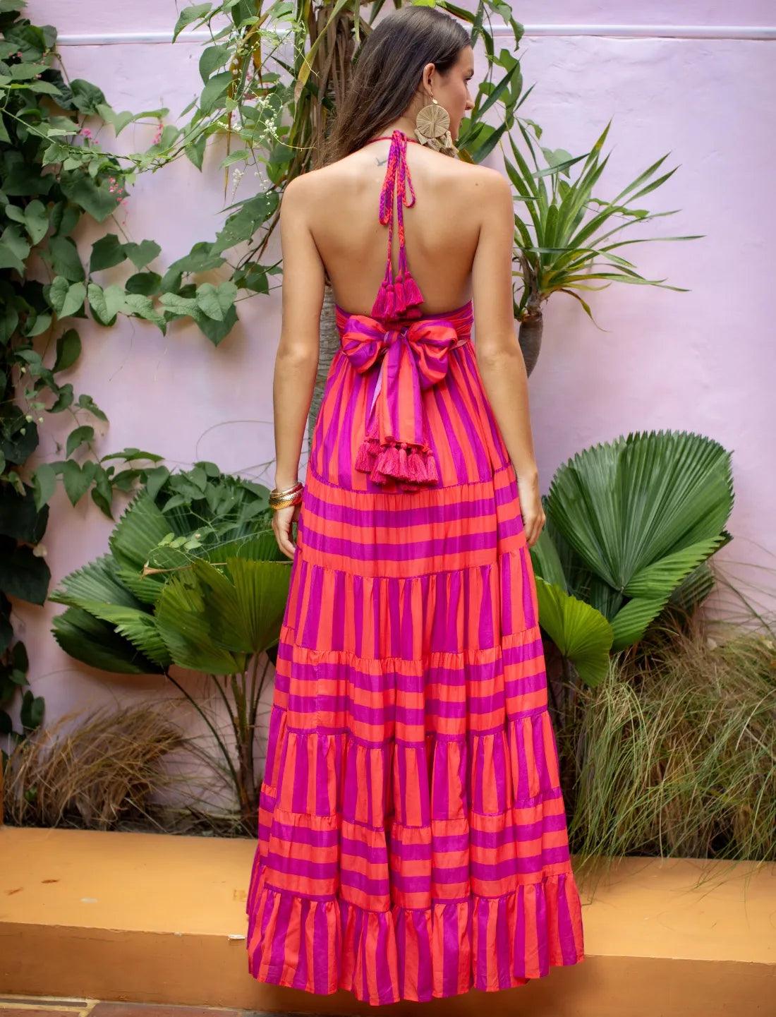 LOLA MAXI DRESS STRIPE - Erika Peña
