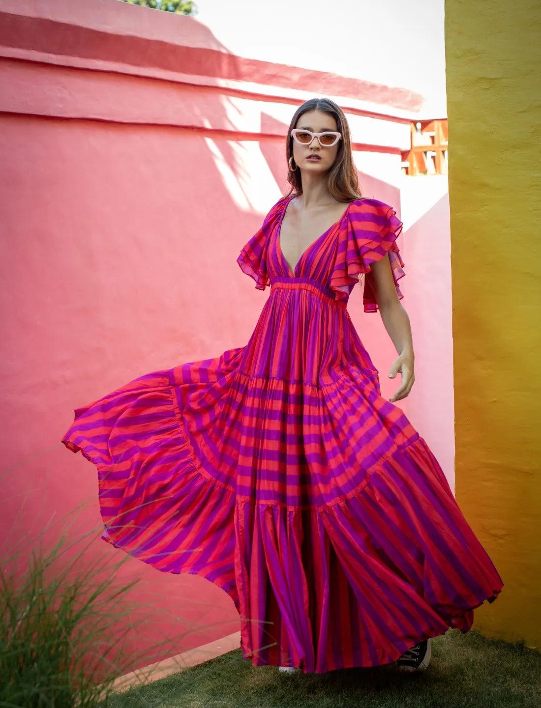 VALE MAXI DRESS STRIPE - Erika Peña