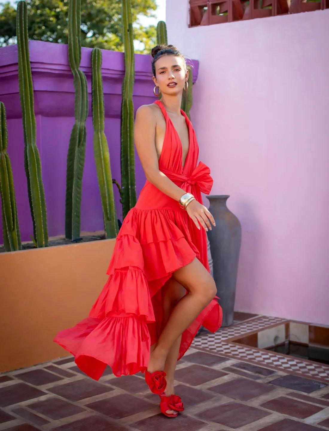 YANA DRESS CORAL - Erika Peña