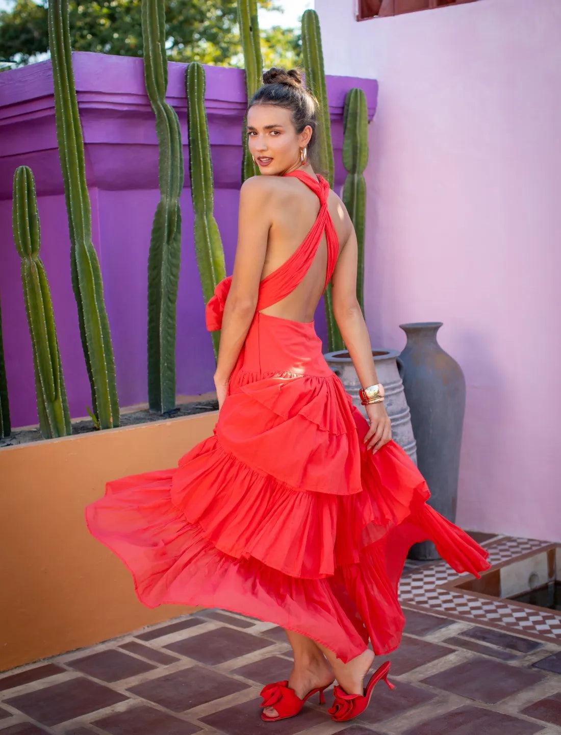 YANA DRESS CORAL - Erika Peña