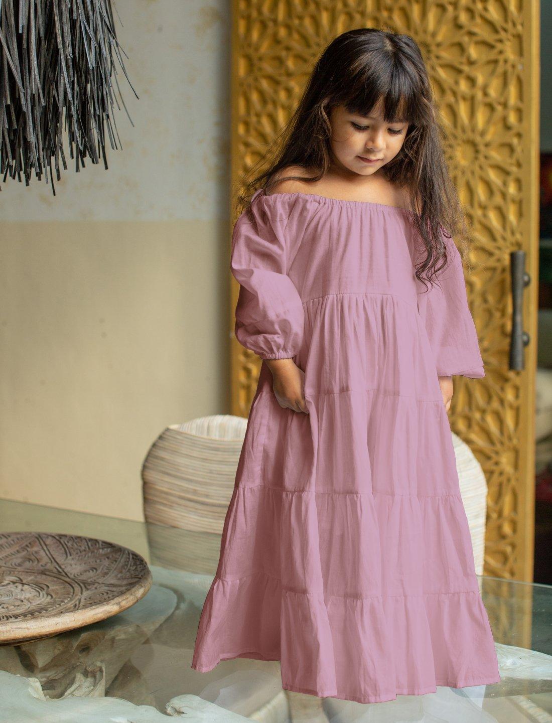 Brielle Full Sleeve Tiered Little Girls Dress - DESERT - Erika Peña