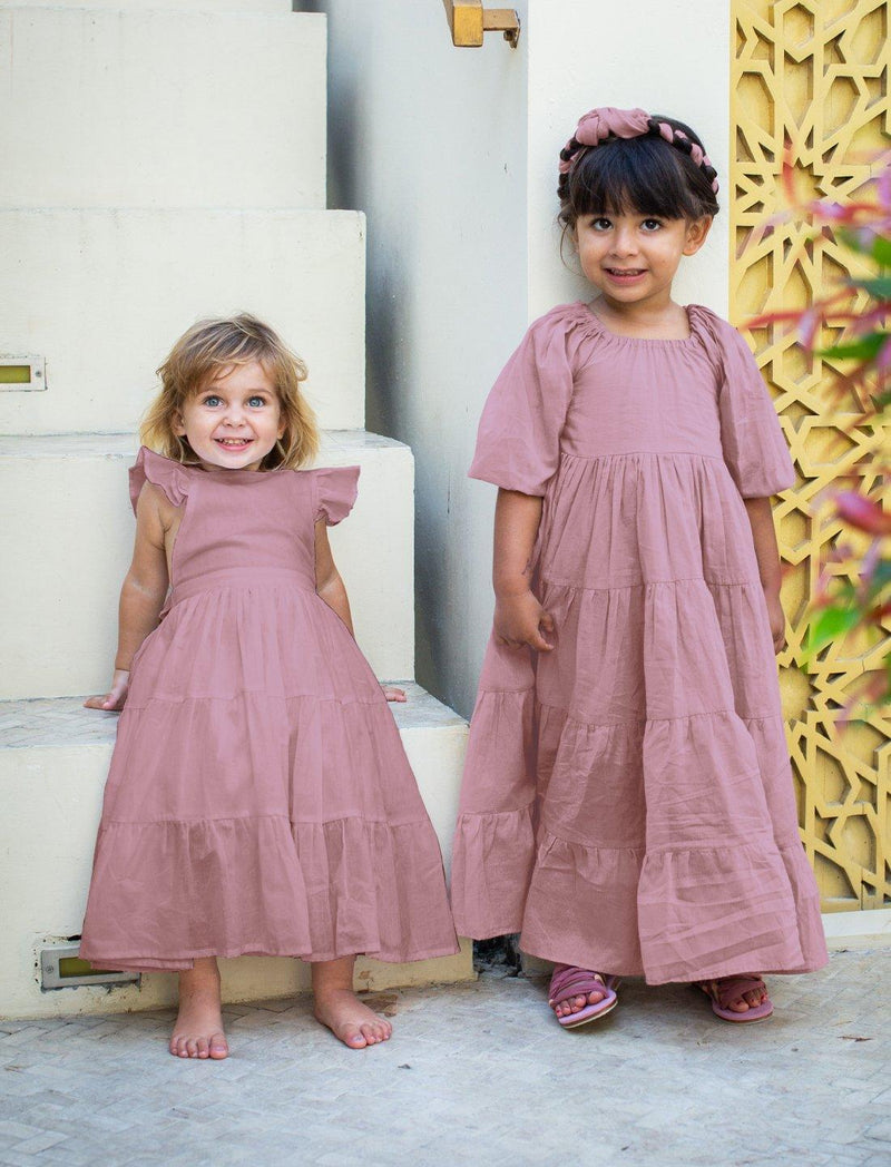 Brielle Full Sleeve Tiered Little Girls Dress - DESERT - Erika Peña