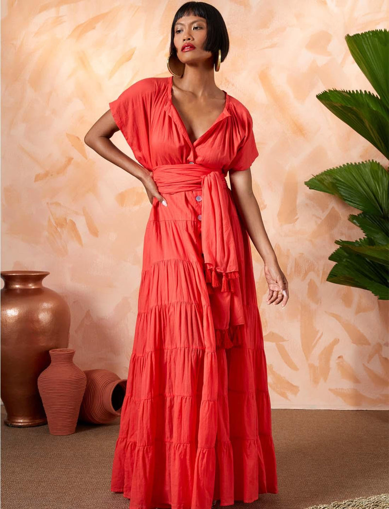 ADELLA MAXI DRESS WITH SASH - Erika Peña