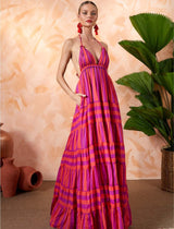 LOLA BOHEMIAN HALTER MAXI DRESS - Erika Peña