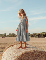 Carmencita Tassel Straps Tie Tiered Singlet Little Girl Dress - STONE - Erika Peña