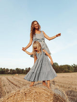 Carmencita Tassel Straps Tie Tiered Singlet Little Girl Dress - STONE - Erika Peña