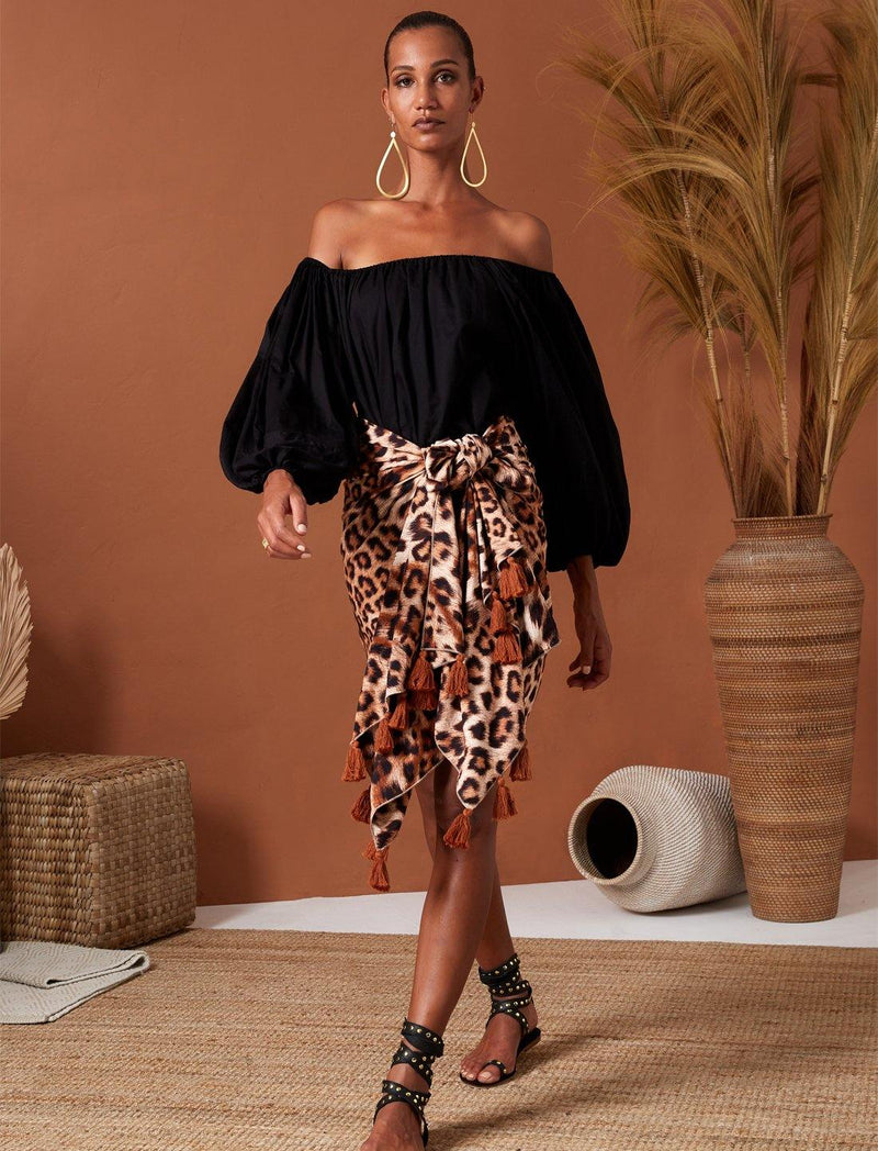 Sahara Rayon Leopard Sash Belt - Erika Peña