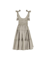Carmencita Tassel Straps Tie Tiered Singlet Little Girl Dress - STONE - Erika Peña