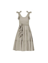 Carmencita Tassel Straps Tie Tiered Singlet Little Girl Dress - STONE - Erika Peña