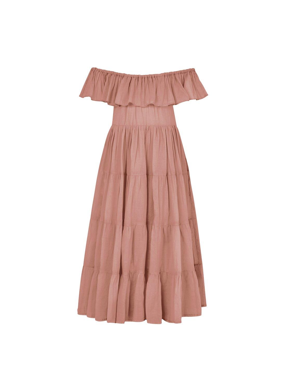 Rita Off the Shoulder Ruffled Tiered Little Girls Dress - DESERT - Erika Peña