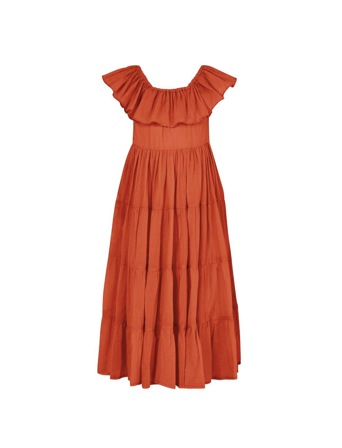 Rita Off the Shoulder Ruffled Tiered Little Girls Dress - SIENNA - Erika Peña