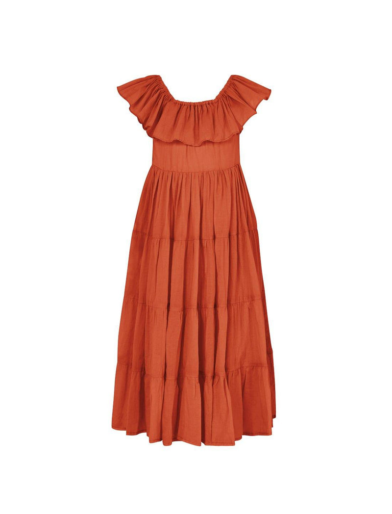 Rita Off the Shoulder Ruffled Tiered Little Girls Dress - SIENNA - Erika Peña