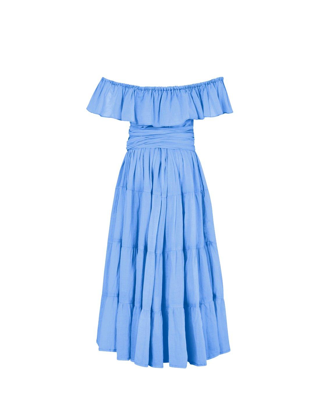 Rita Off the Shoulder Ruffled Tiered Little Girls Dress - CHAMBRAY - Erika Peña