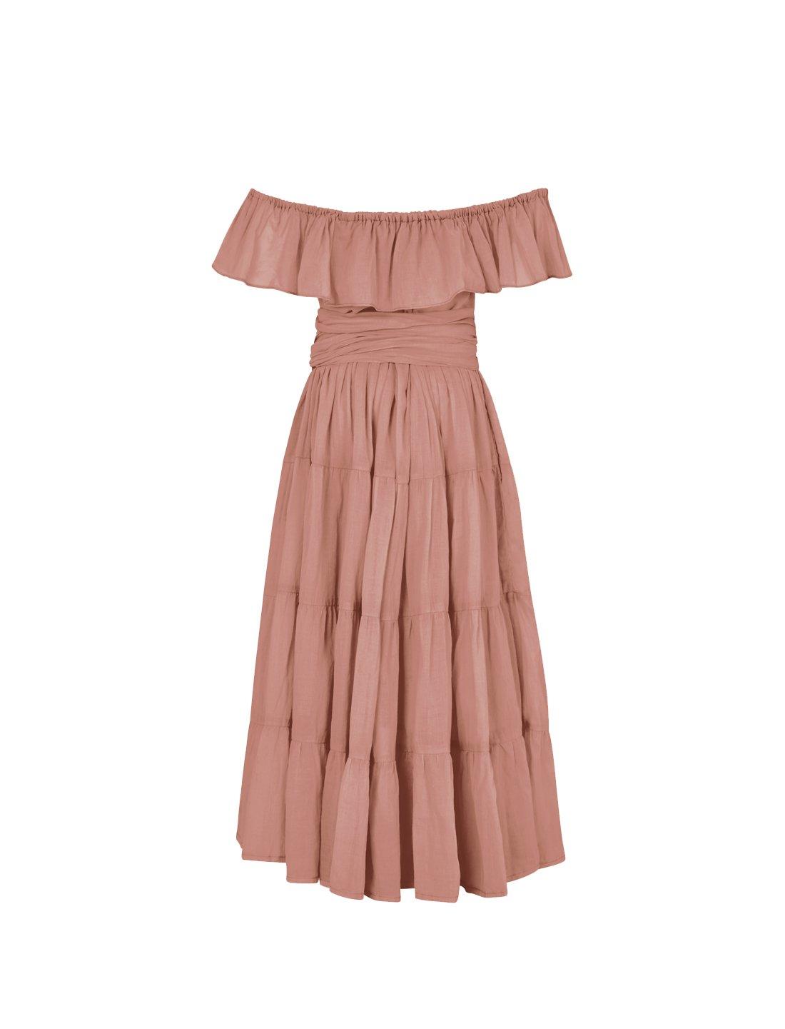 Rita Off the Shoulder Ruffled Tiered Little Girls Dress - DESERT - Erika Peña