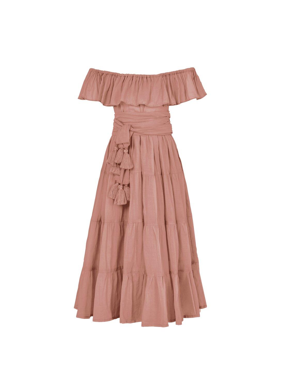 Rita Off the Shoulder Ruffled Tiered Little Girls Dress - DESERT - Erika Peña