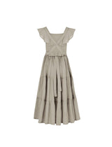 Lolita Apron Ruffled Sleeved Tiered Little Girls Dress - STONE - Erika Peña