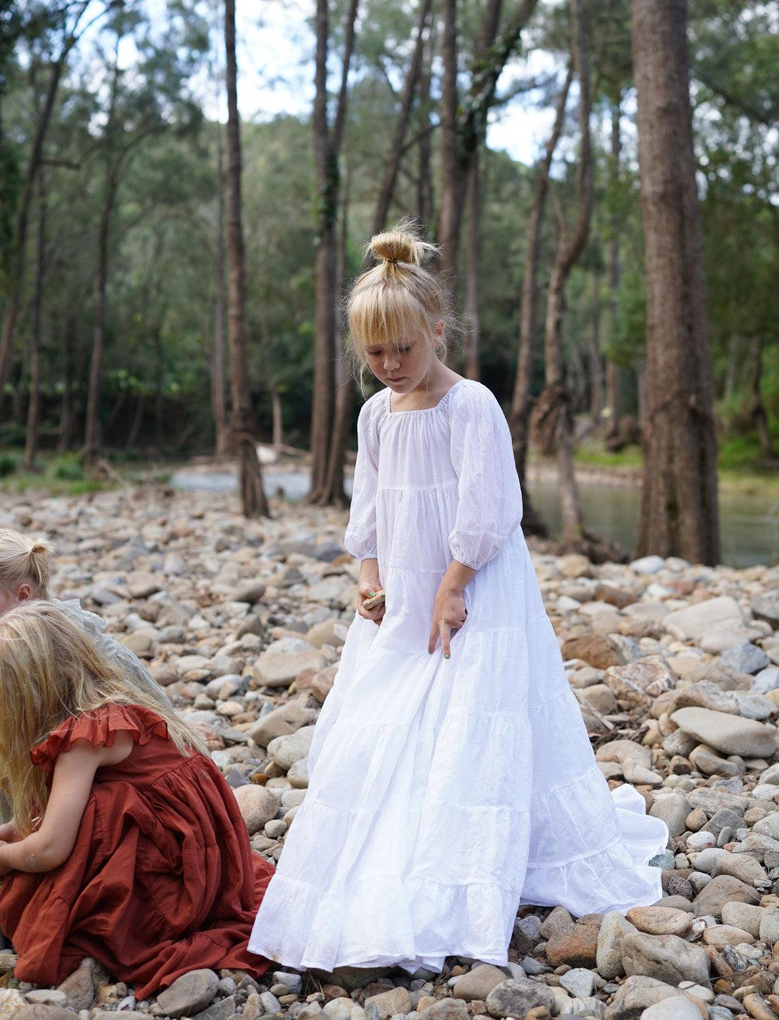 Brielle Full Sleeve Tiered Little Girls Dress - Erika Peña