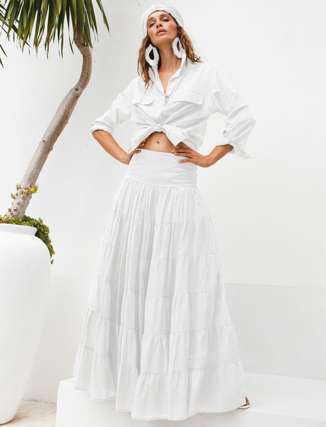 Ana Rumba Skirt - WHITE - Erika Peña